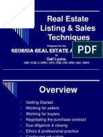 Real Estate Listing & Sales Techniques