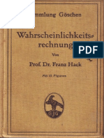 Franz Hack - Wahrscheinlichkeits Rechnung 1914
