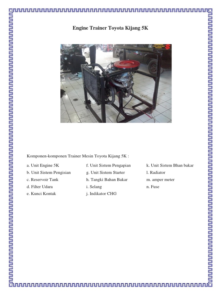 Engine Trainer Toyota Kijang 5K | PDF | Teknologi & Rekayasa