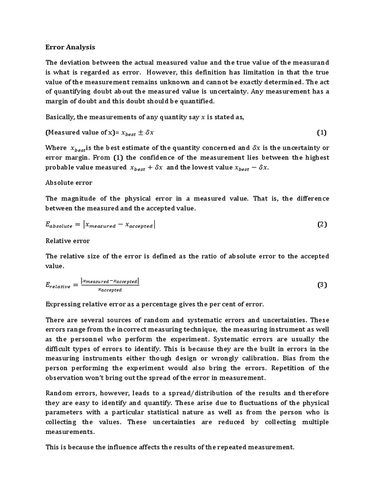 Error Analysis1 | PDF