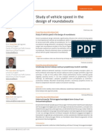 Study of vehicle speed in the design of roundabouts