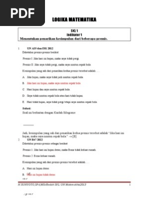 Soal Soal Logika Matematika