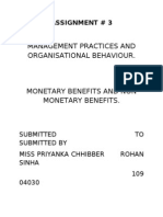 Management Practices and Organisational Behaviour.: Assignment # 3