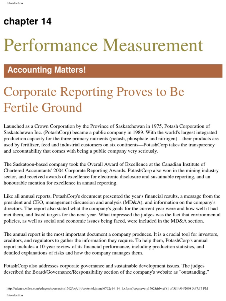 Performance Measurement: Corporate Reporting Proves To Be Fertile ...