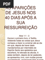 As Aparições de Jesus Nos 40 Dias Após Sua Ressurreição
