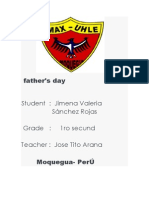 Father's Day: Student: Jimena Valeria Sánchez Rojas Grade: 1ro Secund Teacher: Jose Tito Arana