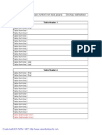 Table report with multiple sections