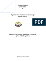 Detailed Syllabus (2007-2011) Of: Department of Food and Tea Technology Syllabus For 2006-07 Session