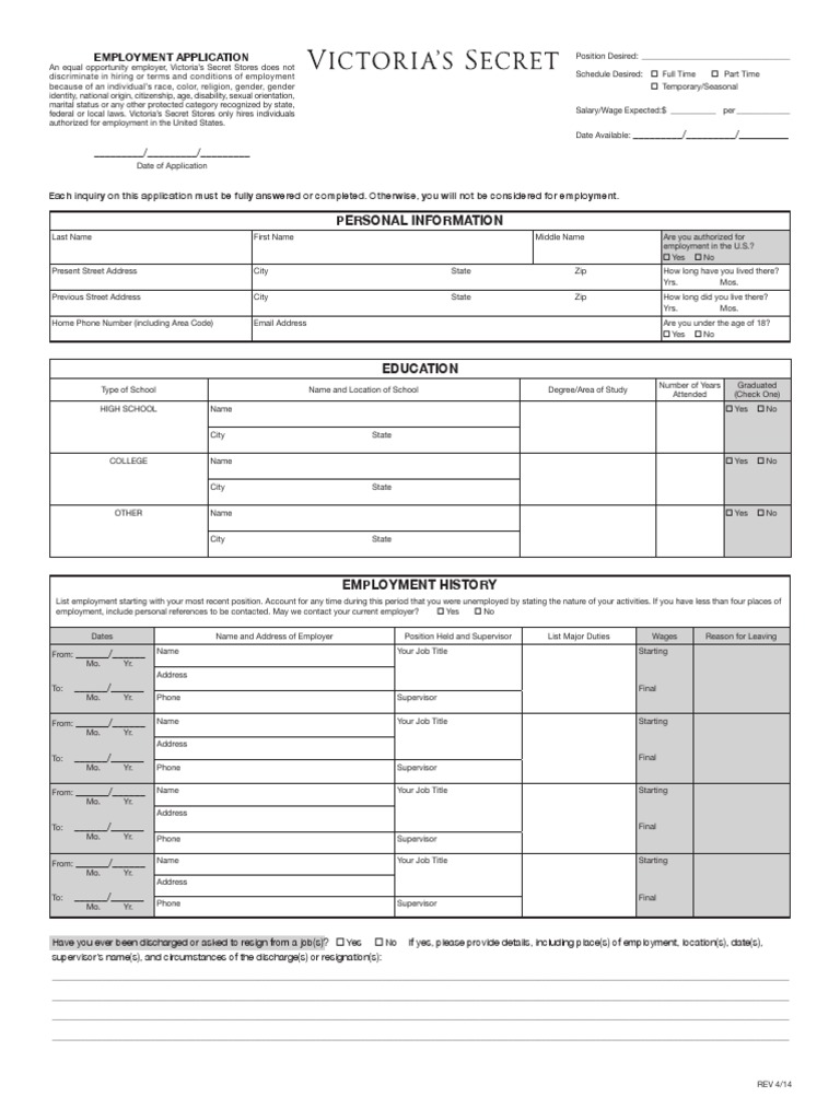 Aspiring for Equality: An Application for Employment at Victoria's ...