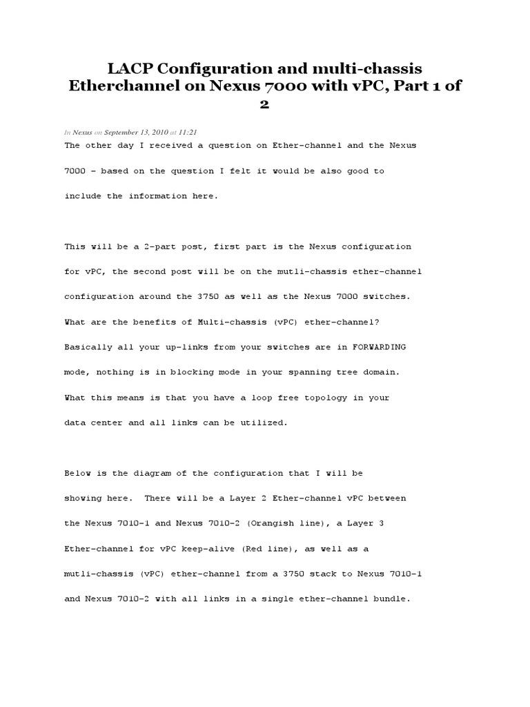 NEXUS LACP Configuration Fryguy PDF Protocols Networks