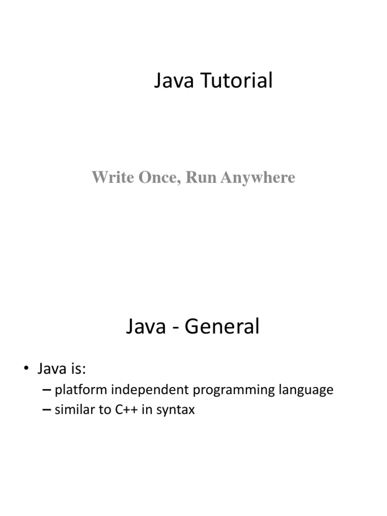 Java Tutorial: Write Once, Run Anywhere | PDF | Inheritance (Object ...
