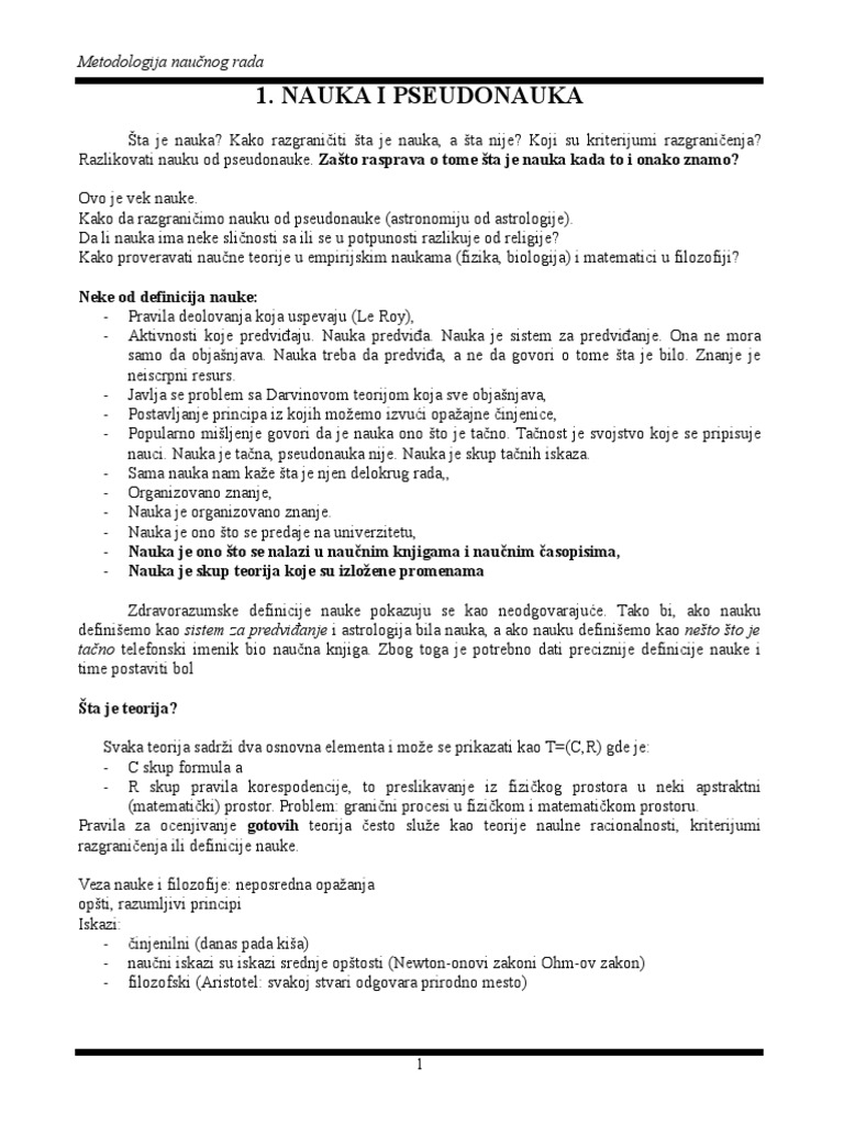 Metod Naucnog Rada | PDF
