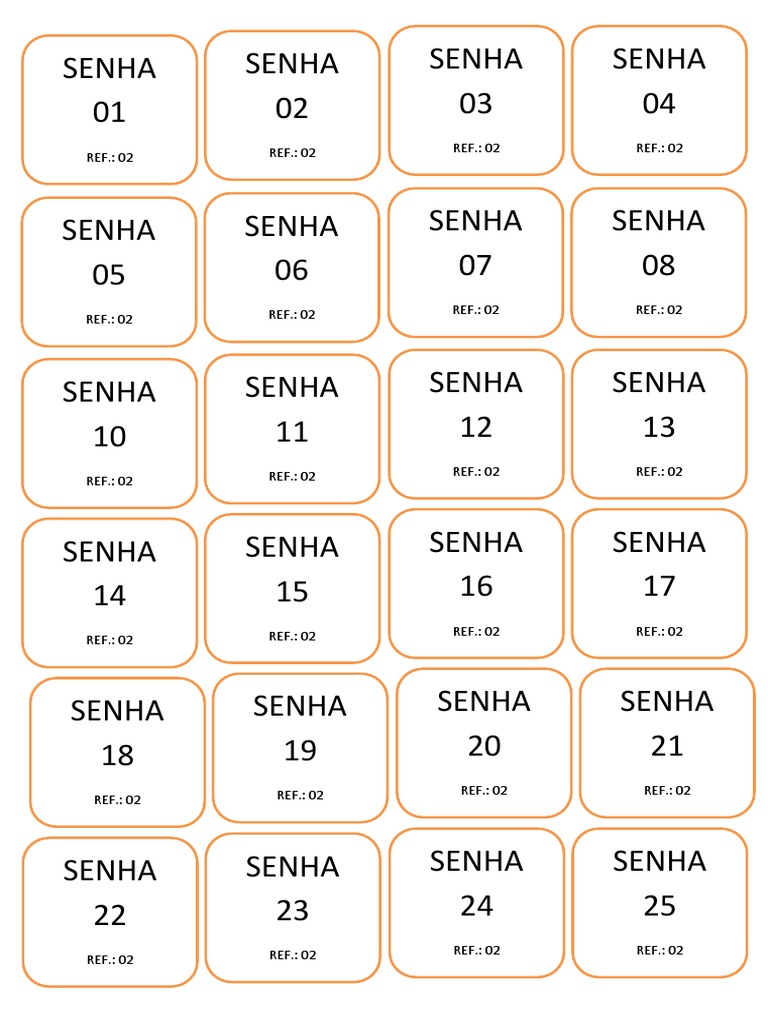 Senhas para Impressão de 1 a 30 | PDF | Direito | Tecnologia e Engenharia