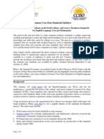 National Governors Association (NGA) and The Council of Chief State School Officers (CCSSO) Joint Release of Common Core Public Feedback Summary