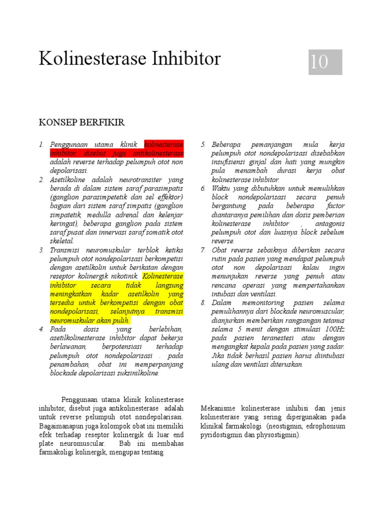 10 Cholinesterase Inhibitors | PDF