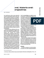 Jan - Vansina - Tradición Oral, Historia Oral. Logros y Perspectivas. En. Historia, Antropología y Fuentes Orales. N. 37. 2007. Edtitorial. Asociación Historia y Fuente Oral. España