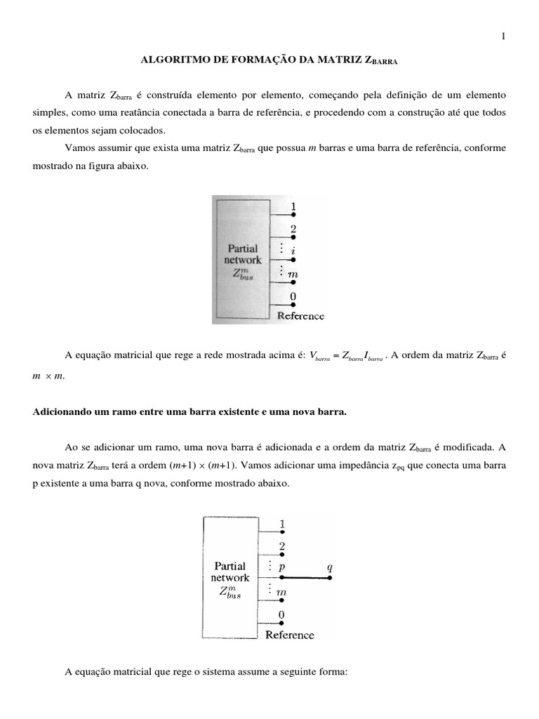 Algoritmo de Formação Da Matriz Zbarra | PDF | Matriz (Matemática ...
