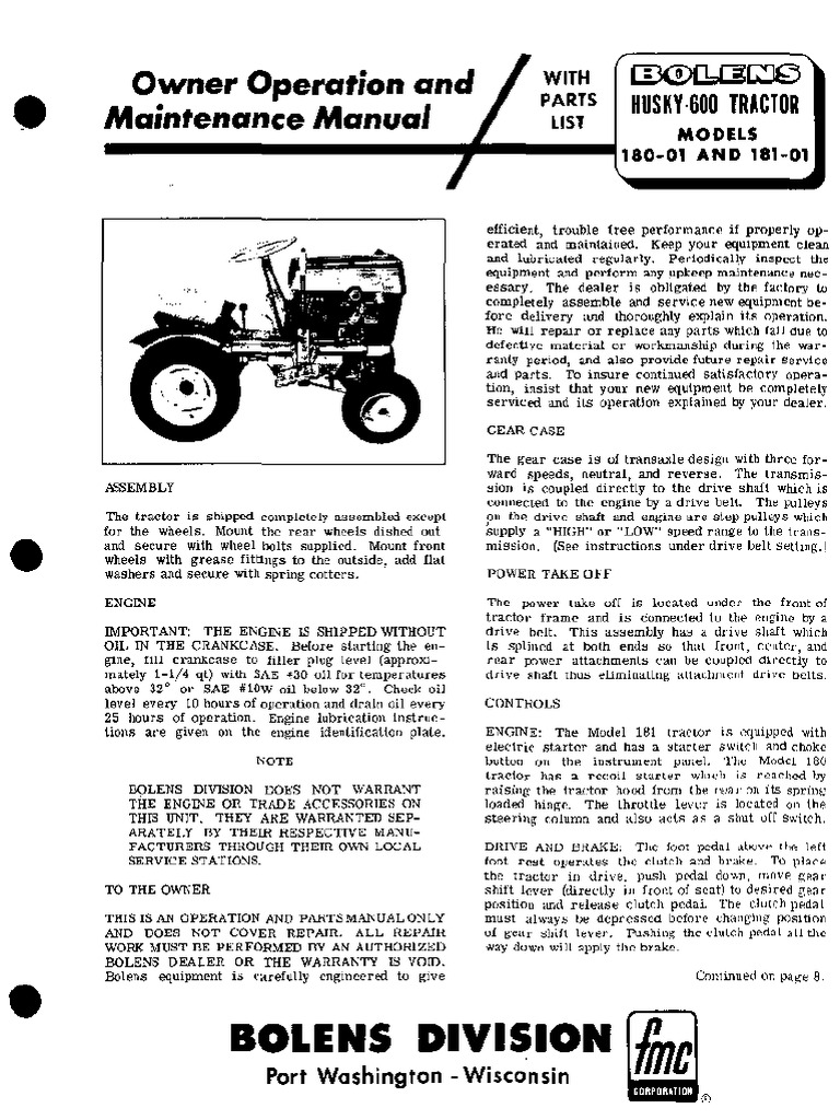 Bolens Husky 600 | PDF | Belt (Mechanical) | Land Vehicles