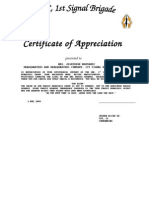 Certificate of Appreciation: Presented To