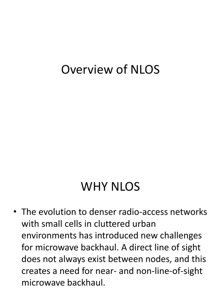 NLOS Microwave Backhaul Strategies | PDF | Radio | Telecommunications ...