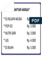 Daftar Harga