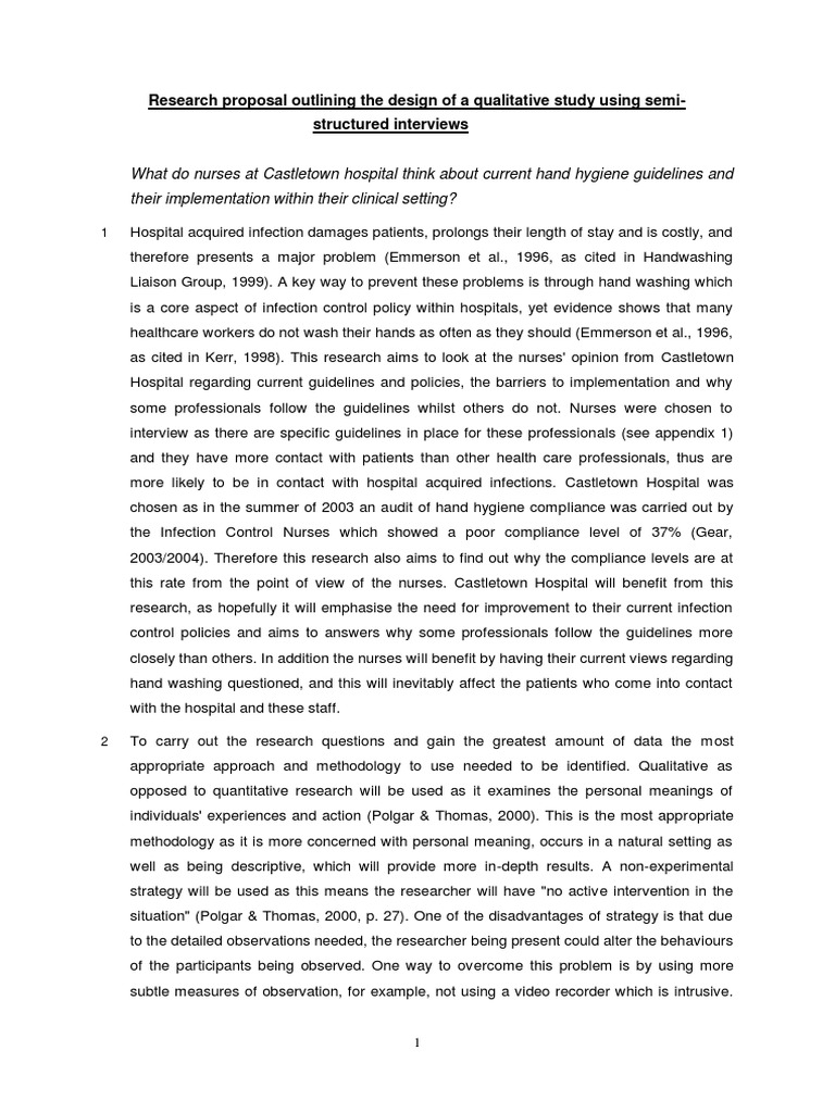 Example research proposal hand washing picture