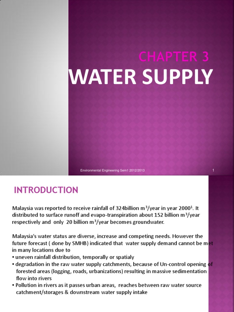 CHAPTER 3 Water Supply PDF Water Purification Alkalinity