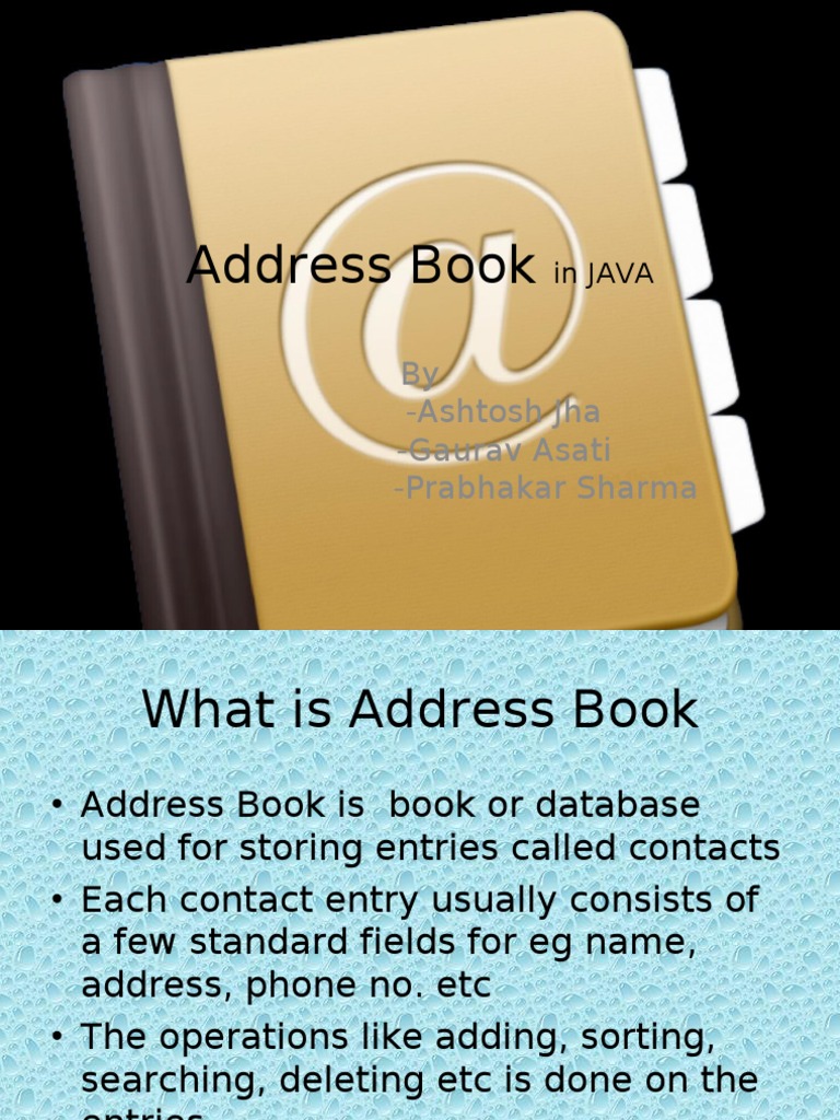 Address Book in JAVA Download Free PDF Java Virtual Machine Java