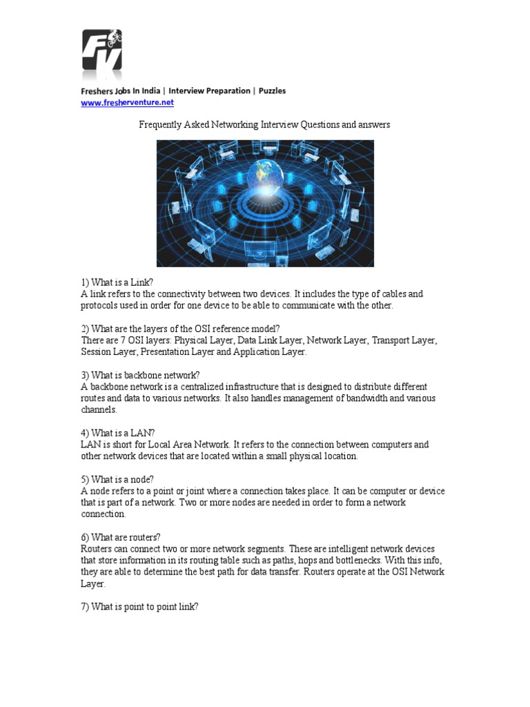 Networking Interview Questions and Answers PDF Gateway