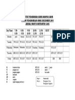 Jadual Waktu Sem 1