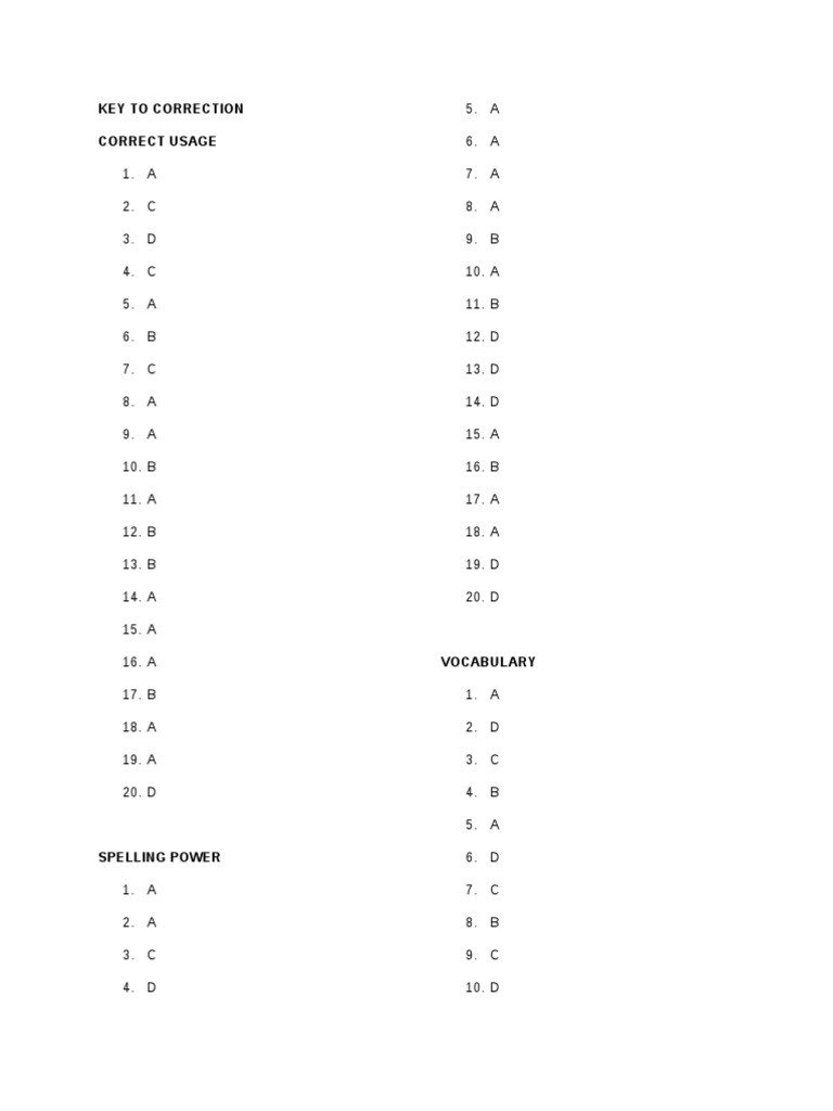 Test Answer Key | PDF | Science & Mathematics