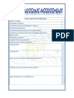 English Lessons Assessment PDF