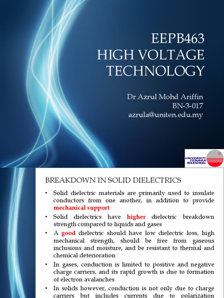 Breakdown Mechanisms in Solid Dielectrics | PDF | Electrical Breakdown ...
