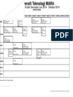 Jadual Waktu Kuliah Semester Jun 2014 - Oktober 2014: (Pusat Asasi)