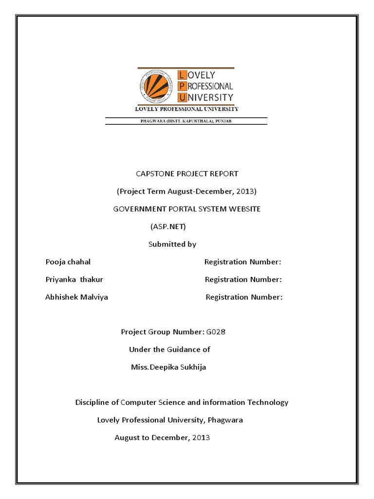 Capstone Project Report2013 | PDF | Databases | Source Code