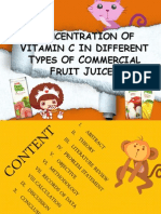 Concentration of Vitamin C in Different Commercial Fruit Juices