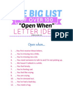 101 Open When Letter Ideas