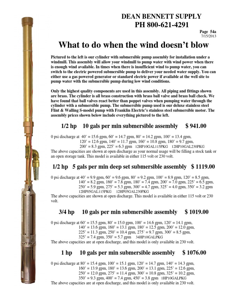 AERMOTOR Windmill Catalog Page54a | Pump | Valve