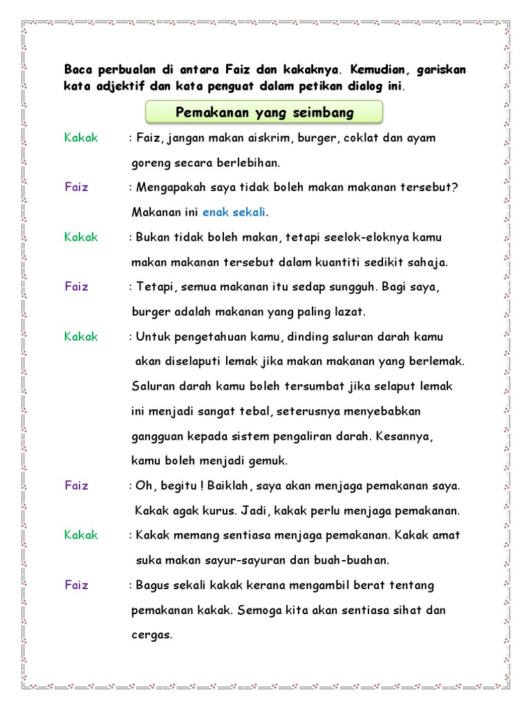 Lembaran Kata Adjektif Pdf