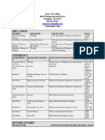 Tracy Collins Curriculum Vitae Update