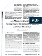 Morales, R 2000 Los Mapuche Escritos Por Antropologos Chilenos