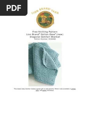 Free Knitting Pattern Lion Brand Cotton Ease New Diagonal