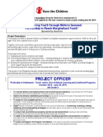Save The Children Job Ad - Project Officer - Skills To Succeed 2
