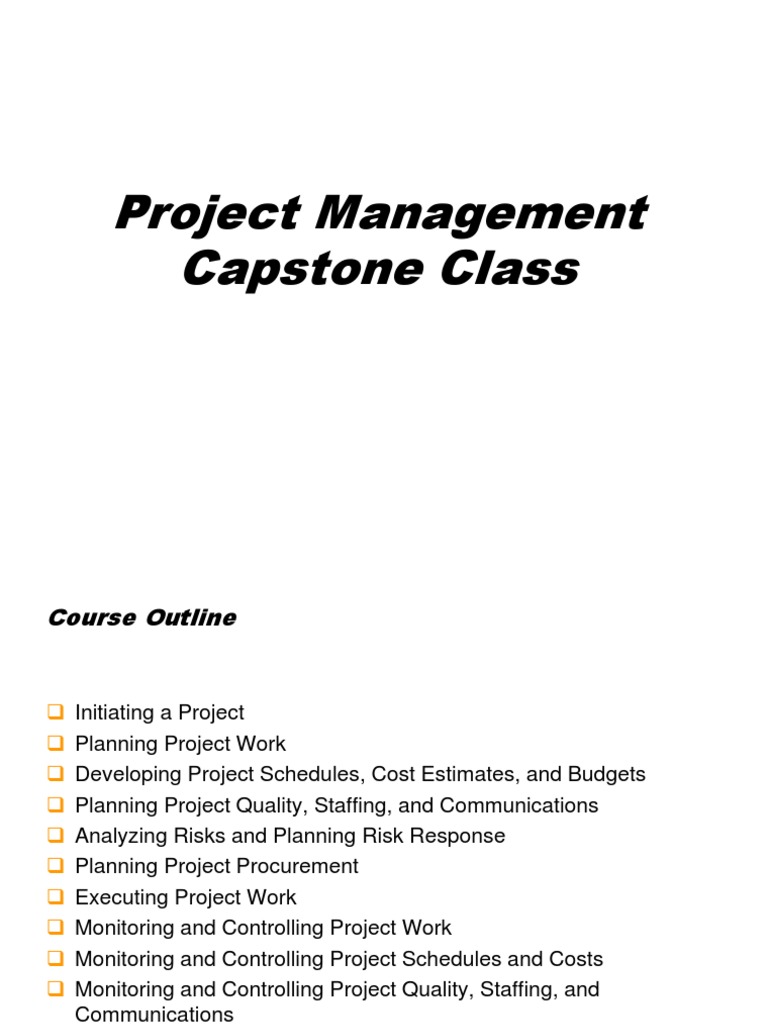Project Management Capstone PDF Project Management Risk Management