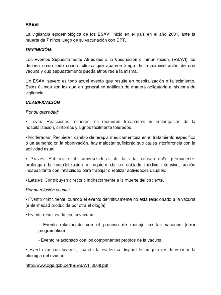 ESAVI | PDF