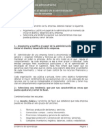 Fundamentos de Administración: Asignat Ura: Unidad:2 1. Introducción Al Estudio de La Administración Evidenci A