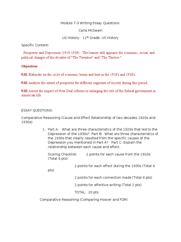 writing a comparative essay questions and answers