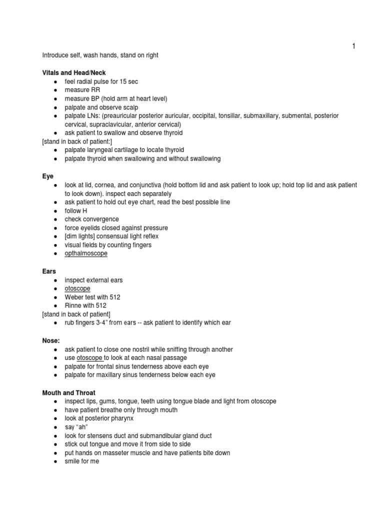 Physical Exam Checklist Anatomical Terms Of Motion Arm