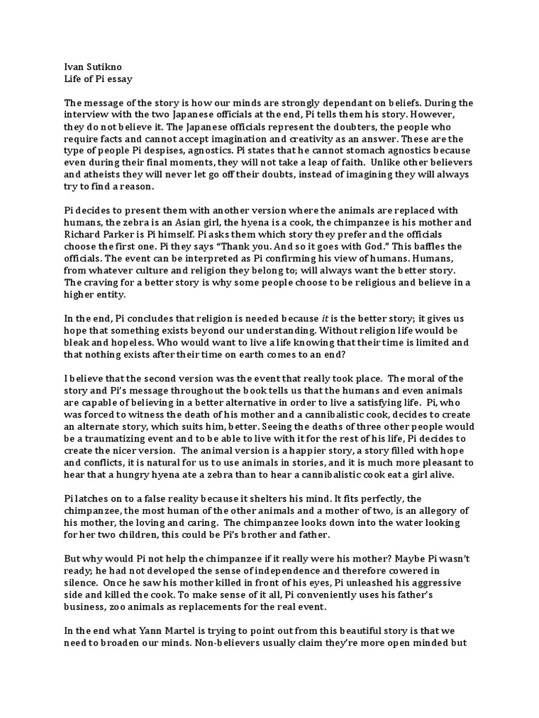 Life of pi summary picture