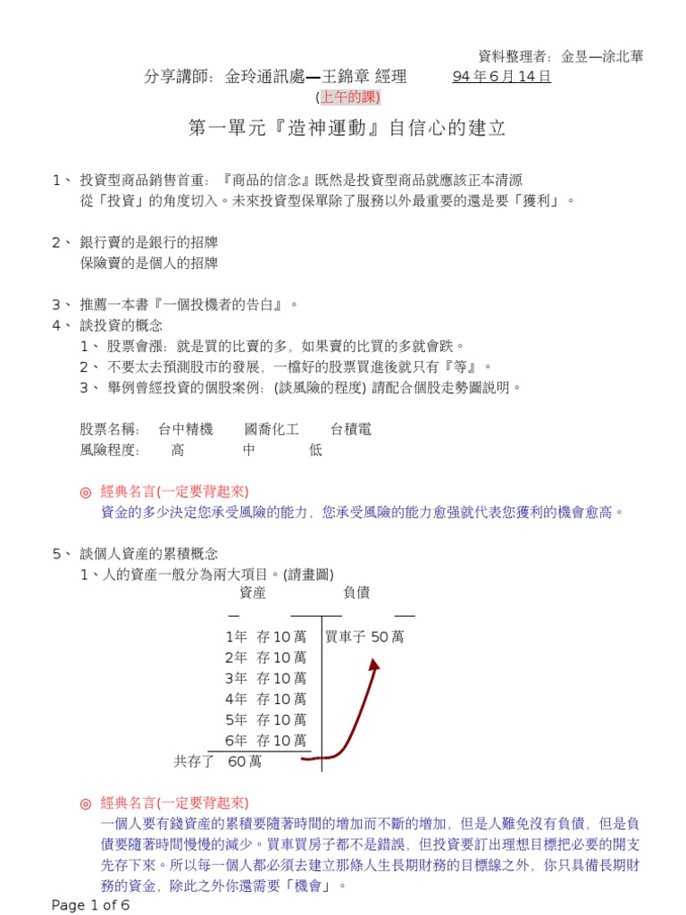 投資型商品分享話術整理